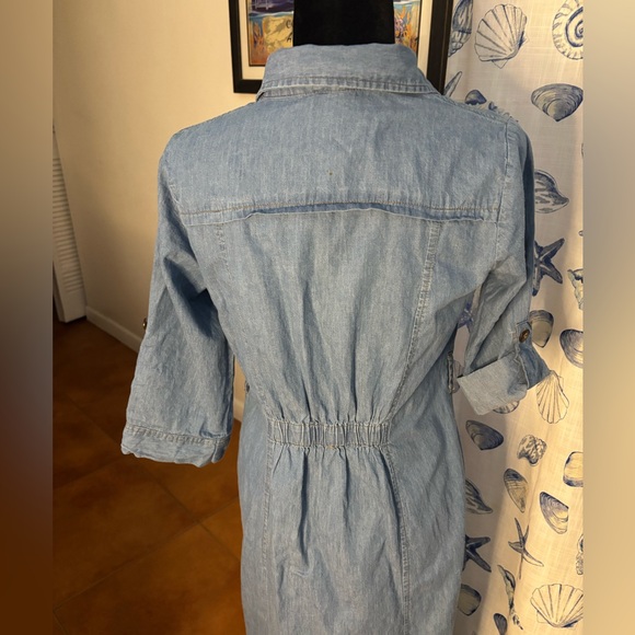 *Denim Button-Down Maxi Dress by angler. Pockets in the front, collar nic… - Picture 8 of 9